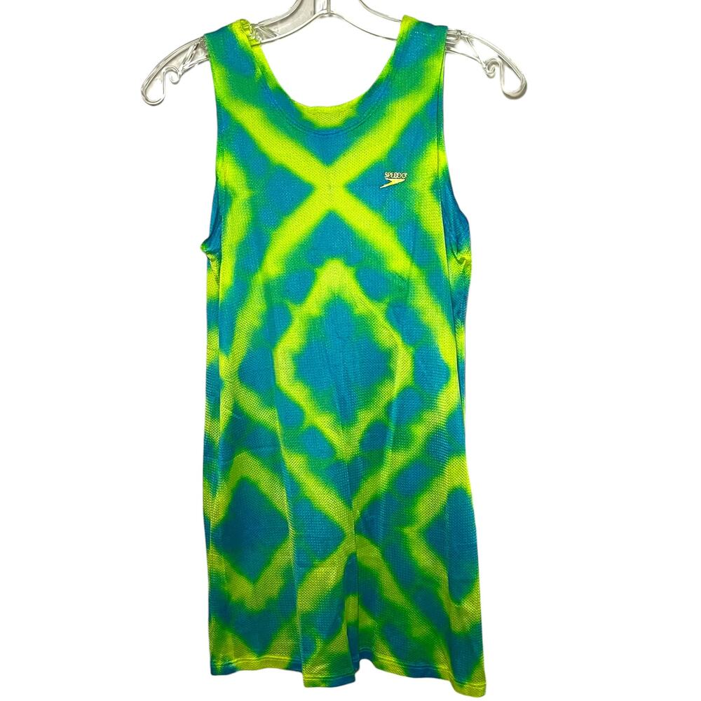 Vintage 90s Speedo Swim Cover Dress Kids Large Neon Pool Deck